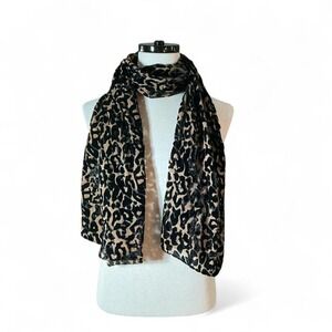 Chic Leopard Print Soft Burnout Velvet Scarf Shawl Wrap Womens Fashion Accessory